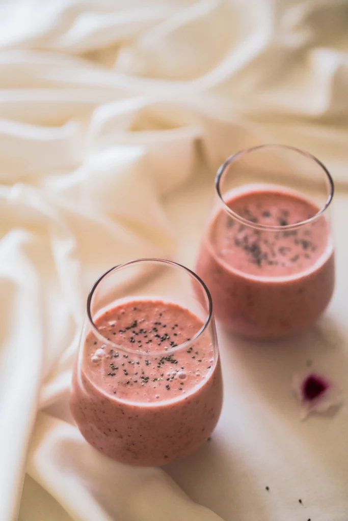 Strawberry-Chia Cottage Cheese Smoothie for Women with PCOS